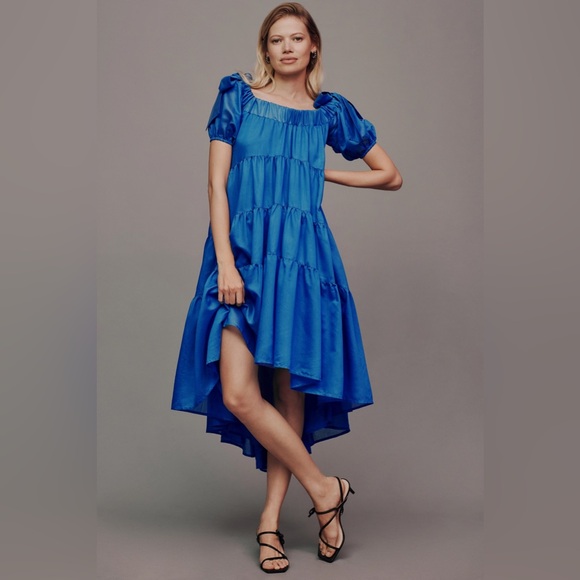 Anthropologie Dresses & Skirts - ✨ Anthropologie Off-The-Shoulder Tiered High-Low Midi Dress Sz S